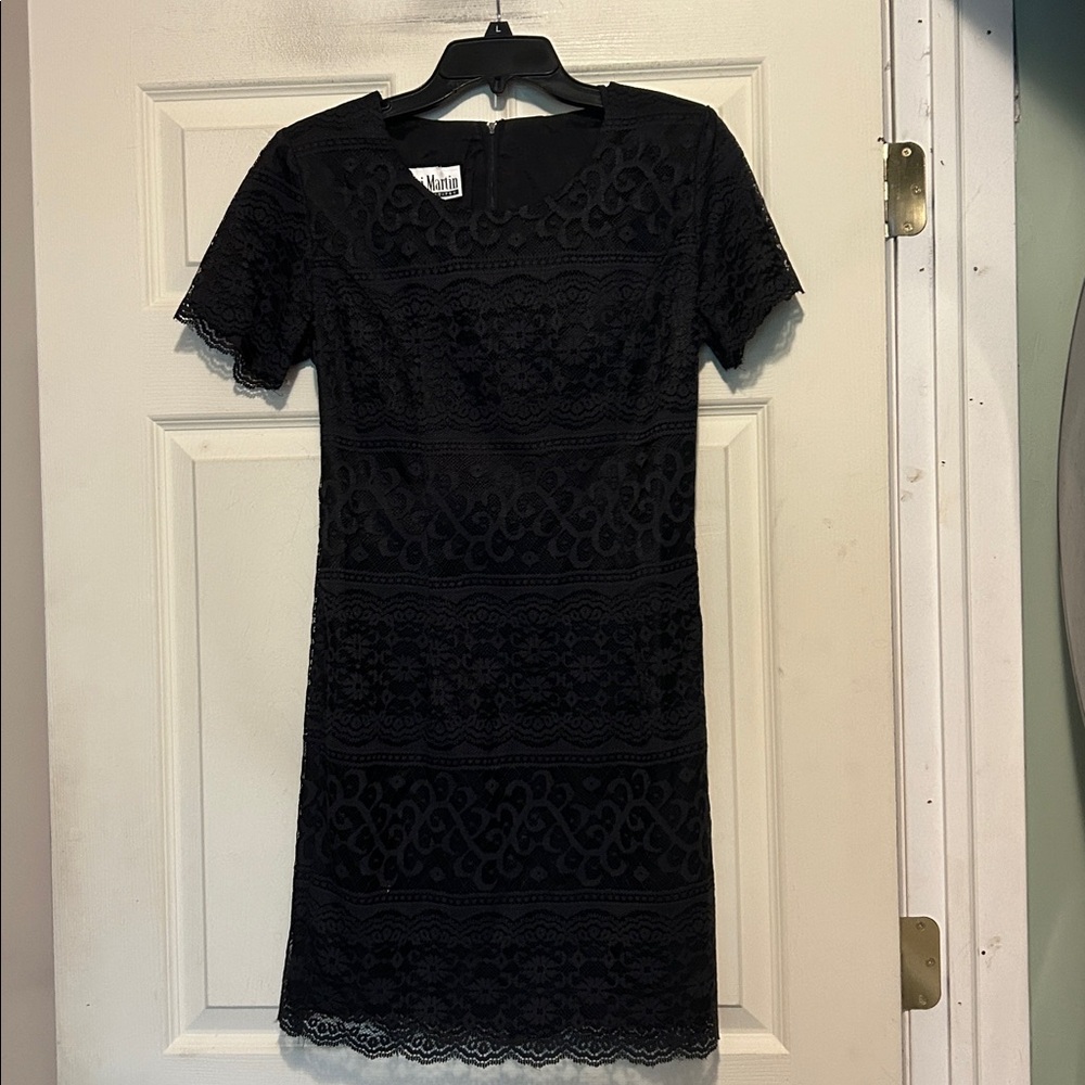 Sheri Martin Black Lace Dress Size 6 Petite